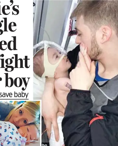  ??  ?? Devoted: Thomas Evans with his son Alfie. Inset, Charlie Gard with mother Connie Yates