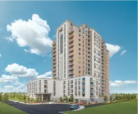  ?? SUPPLIED ?? Howard Grant Terrace in Barrhaven will feature a range of suites between 730-1,505 square feet.
Opening spring 2021 ;