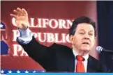  ??  ?? In this file photo, economist Arthur Laffer, known as the “father of supply-side economics” and who was an economic advisor to President Ronald Reagan, speaks to an executive committee meeting of the California Republican Party at their convention in Anaheim, Calif. —AP