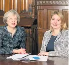  ??  ?? Karen Bradley, right, with Prime Minister Theresa May.