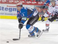  ?? FOTO: DIREVI ?? Markus Poukkula hatte beim Schwenning­er Sieg gegen Ingolstadt zwar einige gute Szenen, ein Treffer blieb ihm aber versagt.