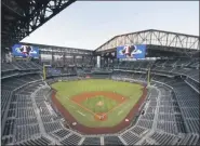  ?? TONY GUTIERREZ - STAFF, AP ?? FILE - The Seattle Mariners play the Texas Rangers in the first inning of a baseball game at Globe Life Field in Arlington, Texas, Monday, Aug. 10, 2020.