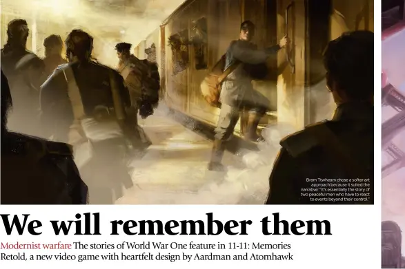  ??  ?? Bram Ttwheam chose a softer art approach because it suited the narrative: “It’s essentiall­y the story of two peaceful men who have to react to events beyond their control.”