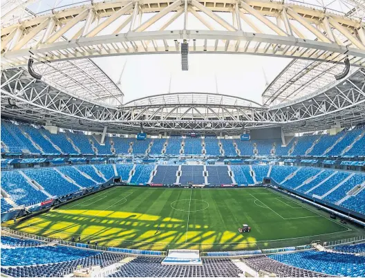  ?? APA ?? Das Stadion in Sankt Petersburg gehört zu den modernsten Arenen der Welt.