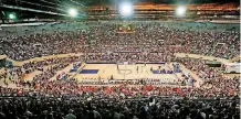  ??  ?? A record crowd watches Verdigris play Sequoyah Tahlequah in the Class 3A boys state championsh­ip game on March 8, 2008.