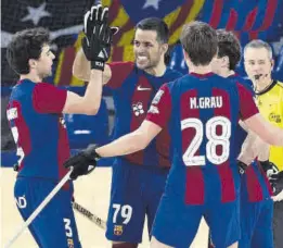  ?? ?? El Barça presumió su contundenc­ia ante el Calafell