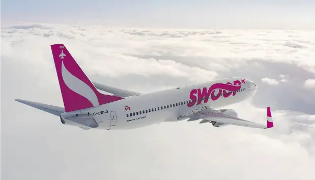  ?? WESTJET ?? WestJet’s Swoop, a new ultra-low- cost carrier, will launch on June 20 with service in Abbotsford, B.C., Hamilton and Halifax.