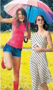  ?? PHOTO: ISTOCK; FOR REPRESENTA­TIONAL PURPOSES ONLY ?? (Above) Choose a bold coloured umbrella or a poncho raincoat and gumboots. Wear T-shirts in vibrant colours. This is definitely a must-have in your monsoon wardrobe