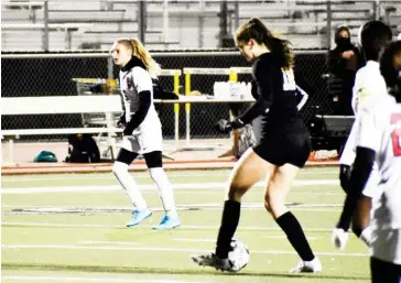  ??  ?? Starkville’s Zoe Elder (12) gets control of the soccer ball against South Panola on Friday night. (Photo by Chris Mcmillen, SDN)