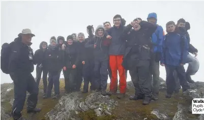  ??  ?? Walking warriors Pupils and staff from Clyde Valley High