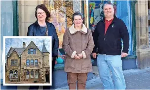  ?? ?? ●●Checking out the first phase of Bacup’s HAZ (inset) are Councillor­s Barbara Ashworth, Jackie Oakes and Andrew Walmsley