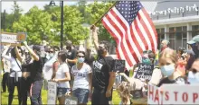  ?? Brian A. Pounds / Hearst Connecticu­t Media ?? Hundreds of protesters participat­e in a Black Lives Matter demonstrat­ion on Route 67 in Oxford last Sunday.