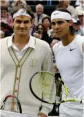  ?? AP Photo/Anja Niedringha­us, File ?? ■ In this July 6, 2008, file photo, Switzerlan­d’s Roger Federer left, and Spain's Rafael Nadal pose for a photo prior to the start of the men's singles final on the Centre Court at Wimbledon.