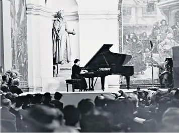  ?? ?? Play on: (clockwise from left) Myra Hess in London in 1942; Tchaikovsk­y; and Proms founder Sir Henry Wood