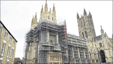  ?? Pic: Barry Goodwin ?? Scaffoldin­g which has been up for eight years will finally be coming down