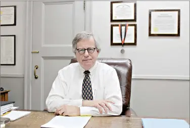  ?? (Matt Hutcheson/News-Times) ?? Circuit Judge David Guthrie sits in his office at the Union County Court House. Guthrie is retiring at the end of the year after more than 27 years serving in the 13th Judicial Court Division 6.