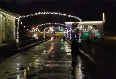  ?? PHOTOS BY MICHELLE N. LYNCH — MEDIANEWS GROUP ?? Strings of lights form a series of arches over the bridge across the Tulpehocke­n Creek at Gring’s Mill Recreation Area. A scaled-back version of county park’s annual Holiday Lights attraction opened Friday.