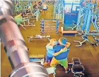  ?? ?? hEld But attacker, left, managed to escape gym in Pattaya, Thailand