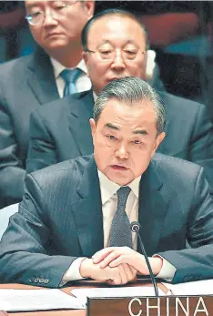  ?? Foto: AFP ?? El ministro de Relaciones Exteriores de China, Wang Yi, dijo que “China cree firmemente que la presión no es el final”.