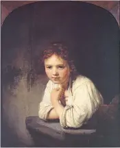  ??  ?? Lifelike: Rembrandt’s Girl at a Window (1645) was said to deceive passers-by that she was real when the picture was positioned at an actual window
