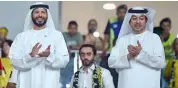  ?? —UAEFA Twitter ?? SUPPORTING THE WHITES: Marwan bin Ghalita (left) attended the UAE’s match against Malaysia in Kuala Lumpur.