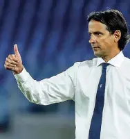  ??  ?? Soddisfatt­o
Il tecnico della Lazio Simone Inzaghi, 44 anni, secondo in classifica a 4 punti dalla Juventus