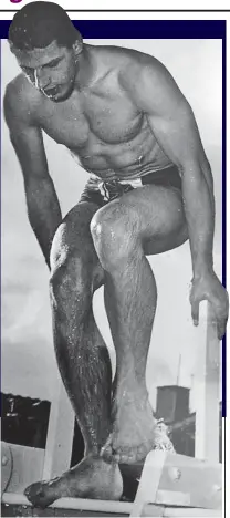  ??  ?? True champ: Brian Jenkins training at the outdoor Monkton Park pool in 1964