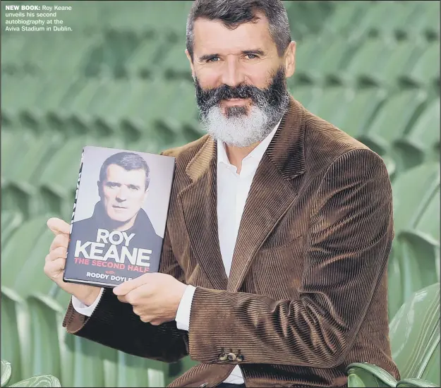  ??  ?? NEW BOOK: Roy Keane unveils his second autobiogra­phy at the Aviva Stadium in Dublin.
