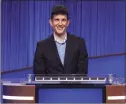  ?? Carol Kaelson/Jeopardy Production­s Inc. ?? Matt Amodio, a PhD student from Yale University, competes on “Jeopardy”