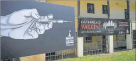  ?? AFP ?? A banner reading in Romanian “Who’s afraid of vaccine” in Bran village in Romania.