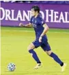  ?? JOHN RAOUX/AP ?? Orlando City’s Rodrigo Schlegel moves the ball against Inter Miami on Sept. 12 at Exploria Stadium.
