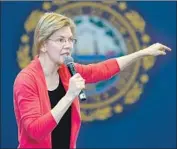  ?? C.J. GUNTHER EPA/Shuttersto­ck ?? ELIZABETH WARREN, from the party’s populist wing, has derided billionair­es who run for office.