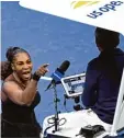  ?? Foto: witters ?? „Lügner, Dieb“. Serena Williams be schimpft den Stuhlschie­dsrichter Carlos Ramos.
