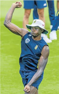  ?? /Sydney Seshibedi/Gallo Images ?? Blistering attack: SA’s Kagiso Rabada gets his eye in ahead of Saturday’s Test at Centurion.