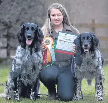  ?? Pictures: Kris Miller / Paul Reid. ?? Left: Erin Logie, 20, with Scout and Paws. Right: Megan Watson, 15, with Charlie.