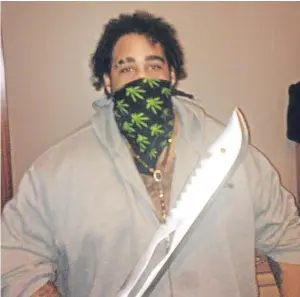  ??  ?? Mark Boucher posted a picture of himself on social media with a machete.