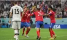  ?? Photograph: Dan Mullan/Getty Images ?? Juan Pablo Vargas celebrates his secondhalf strike with his Costa Rica teammates.