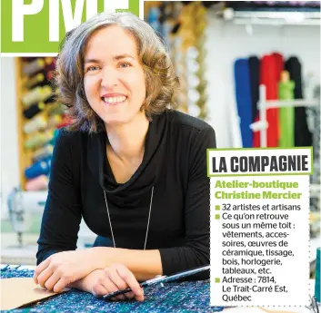  ?? PHOTO COURTOISIE ?? La designer de mode Christine Mercier, qui oeuvre dans le domaine depuis 30 ans, affirme que ses vêtements se vendent à un prix abordable.