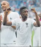  ?? FOTO: AP ?? Dembélé, feliz en la selección