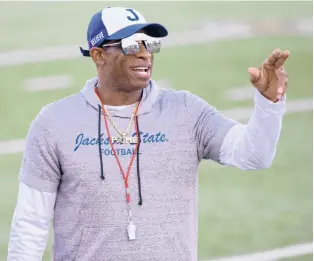  ?? AP FILE ?? Hall of Fame cornerback Deion Sanders has reinvigora­ted the profile and put a winning product on the field at Jackson State.
