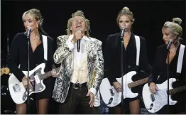  ?? NHAT V. MEYER — STAFF PHOTOGRAPH­ER ?? Rod Stewart performs at Shoreline Amphitheat­re in Mountain View on Tuesday.