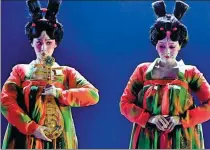  ?? PHOTOS BY XINHUA ?? Top: Dancers perform their acclaimed interpreta­tion of A Tang Dynasty Banquet as part of Henan TV’s Spring Festival gala. Above: Two of the dancers fully made up and dressed like the women in the original painting.