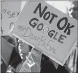  ?? NOAH BERGER/AP PHOTO ?? Workers protest against Google’s handling of sexual misconduct allegation­s at the company’s Mountain View, Calif., headquarte­rs on Thursday.