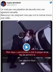  ?? (DR) ?? L’avocat Yassine Bouzrou a relayé des images d’un contrôle au cours duquel la procédure de palpation lui semblait trop insistante...