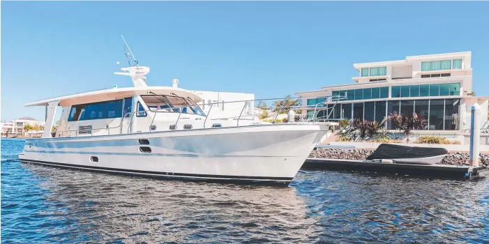  ??  ?? Among the boats Leigh-Smith Yachts will have on display at the Sanctuary Cove Festival are the Alaska sedan 43 and 49 footers; (inset) co-owner Dean Leigh-Smith.