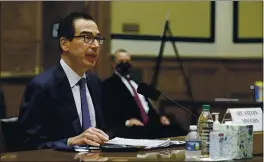  ?? GRAEME JENNINGS — POOL ?? On Sept. 1, Treasury Secretary Steven Mnuchin testifies before the House Select Subcommitt­ee on the Coronaviru­s Crisis during a hearing on Capitol Hill in Washington.