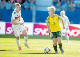  ?? Picture: TIM CLAYTON/ GETTY IMAGES ?? PUTTING EXPERIENCE TO WORK: Janine van Wyk in action during SA’s Group B match against Germany at the 2019 Fifa Women’s World Cup in Montpellie­r, France.