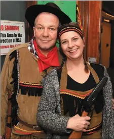  ?? Photo by Domnick Walsh. ?? Joseph Lyne and Dara Costello from Listowel pictured at the Listowel barn dance, which was held in the town over the weekend.