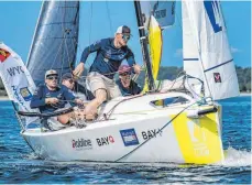  ?? FOTO: LARS WEHRMANN/DSBL ?? Das Team des Württember­gischen Yacht-clubs hat in Kiel einen einstellig­en Tabellenpl­atz erreicht.