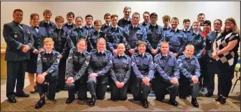  ??  ?? The members of 605 Tarry Squadron Royal Canadian Air Cadets at their Christmas mess dinner in December 2019.